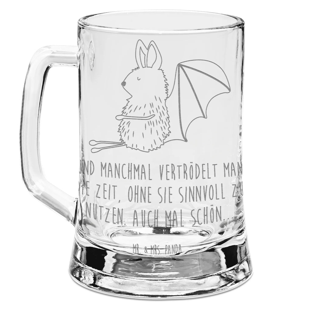 Gravur Bierkrug Fledermaus Sitzen Bierkrug, Bier Krug, Bierkrug Glas, Vatertag, Tiermotive, Gute Laune, lustige Sprüche, Tiere, Fledermaus, Fledermäuse, Motivation, entspannen