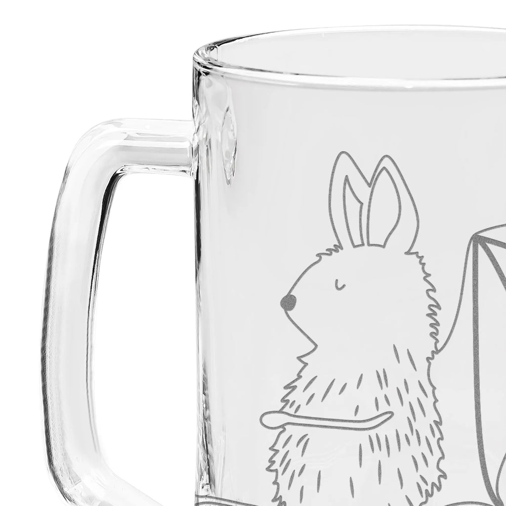 Gravur Bierkrug Fledermaus Sitzen Bierkrug, Bier Krug, Bierkrug Glas, Vatertag, Tiermotive, Gute Laune, lustige Sprüche, Tiere, Fledermaus, Fledermäuse, Motivation, entspannen