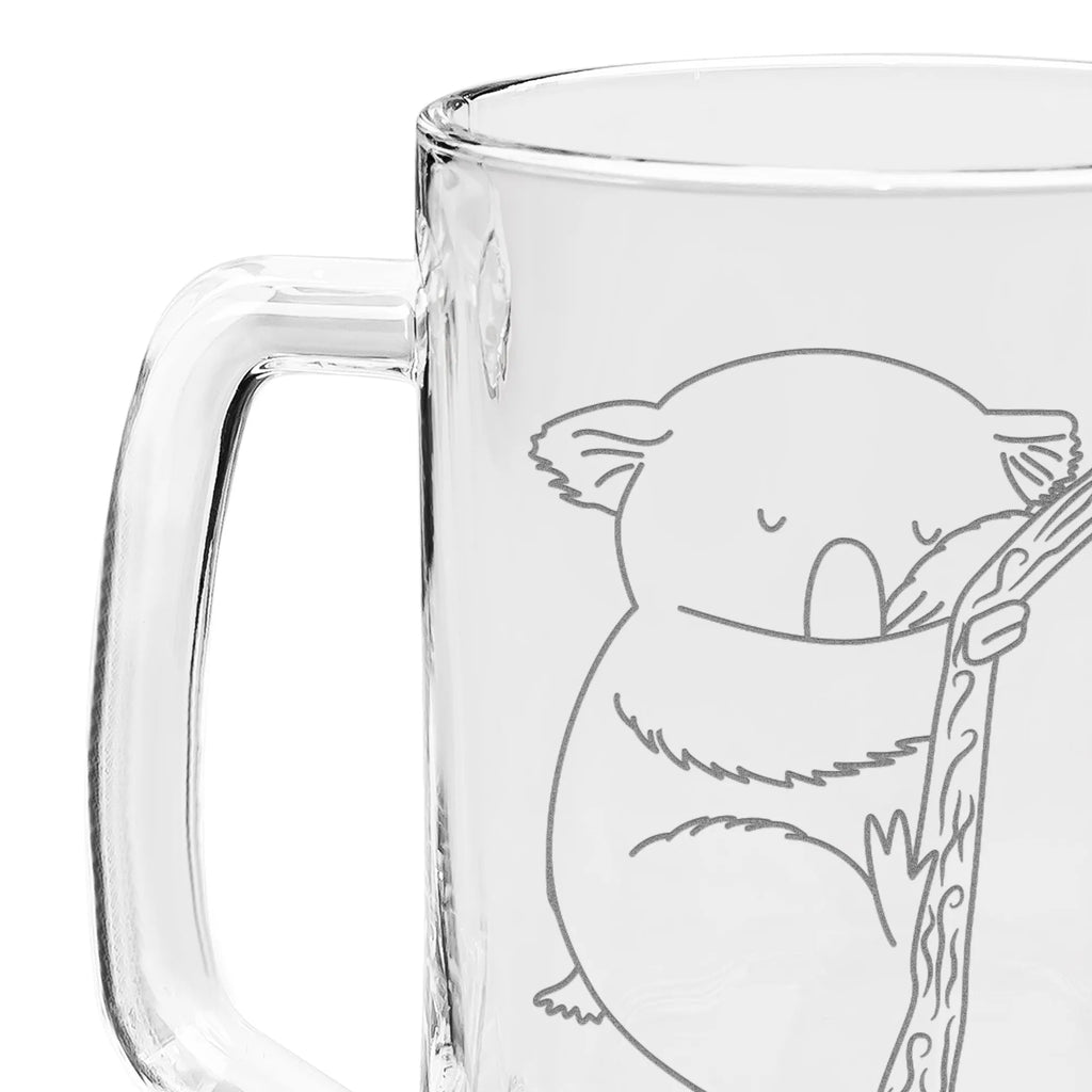 Gravur Bierkrug Koalabär Bierkrug, Bier Krug, Bierkrug Glas, Vatertag, Tiermotive, Gute Laune, lustige Sprüche, Tiere, Koala, träumen, Traum, schlafen, Schlafzimmer, Traumland, Bär, Koalabär