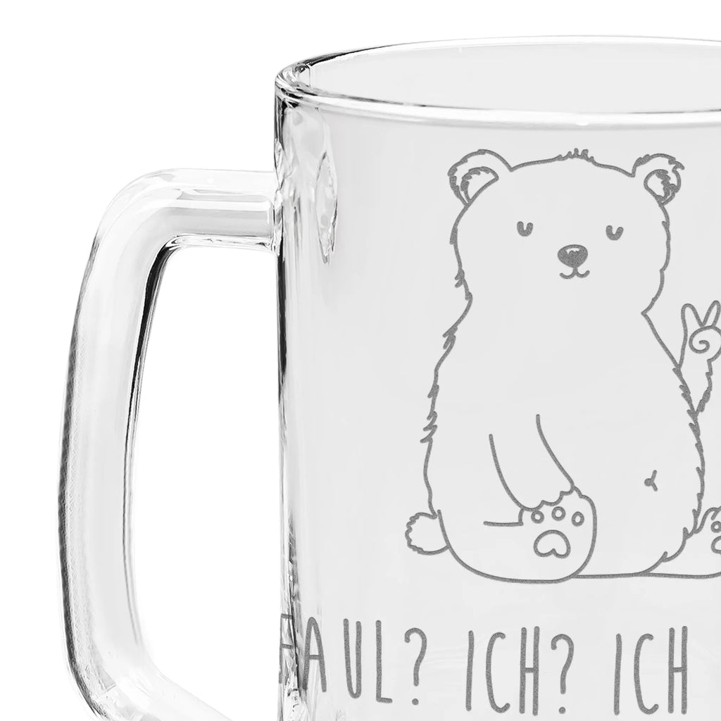 Gravur Bierkrug Eisbär Faul Bierkrug, Bier Krug, Bierkrug Glas, Vatertag, Bär, Teddy, Teddybär, Eisbär, Nordpol, Faul, Entspannen, Relaxen, Büro, Arbeit, Bürojob, Arbeitsplatz, Homeoffice