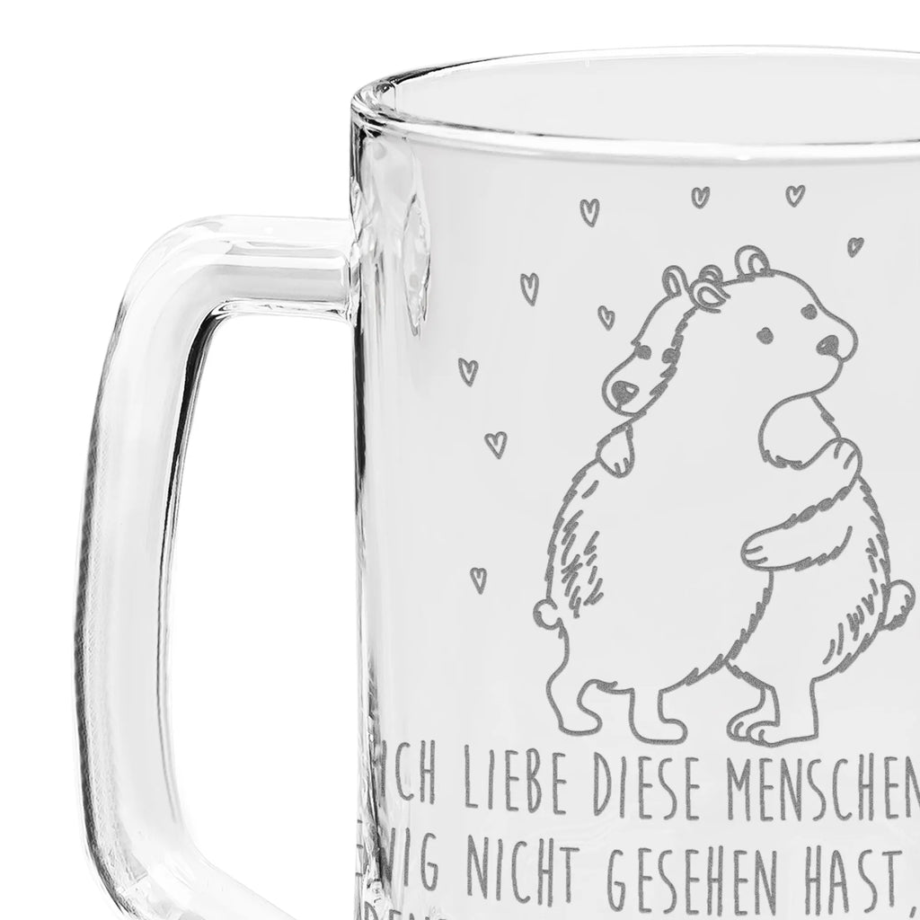 Gravur Bierkrug Eisbär Umarmen Bierkrug, Bier Krug, Bierkrug Glas, Vatertag, Tiermotive, Gute Laune, lustige Sprüche, Tiere