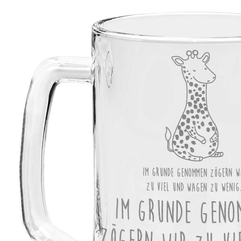 Gravur Bierkrug Giraffe Zufrieden Bierkrug, Bier Krug, Bierkrug Glas, Vatertag, Afrika, Wildtiere, Giraffe, Zufrieden, Glück, Abenteuer