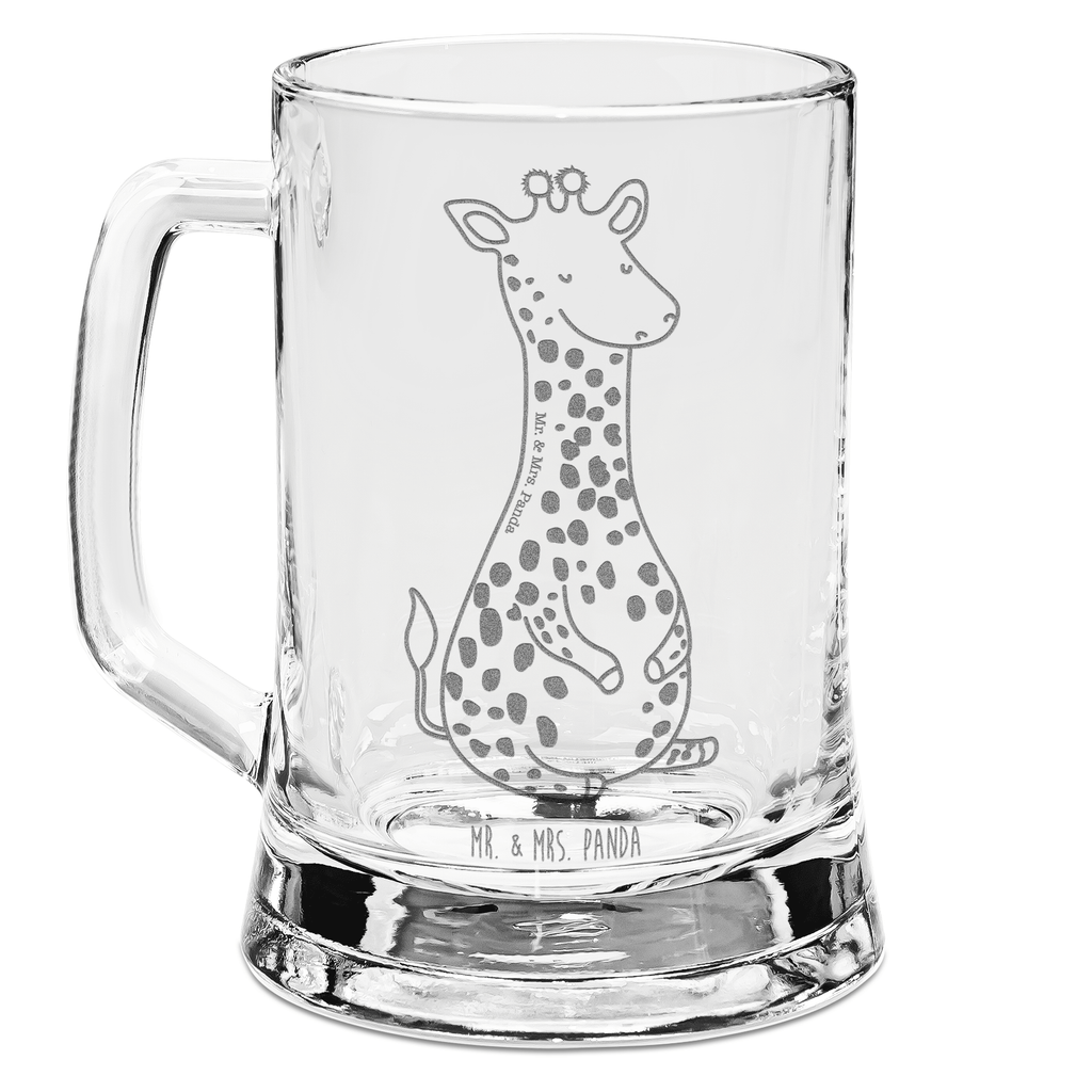 Gravur Bierkrug Giraffe Zufrieden Bierkrug, Bier Krug, Bierkrug Glas, Vatertag, Afrika, Wildtiere, Giraffe, Zufrieden, Glück, Abenteuer