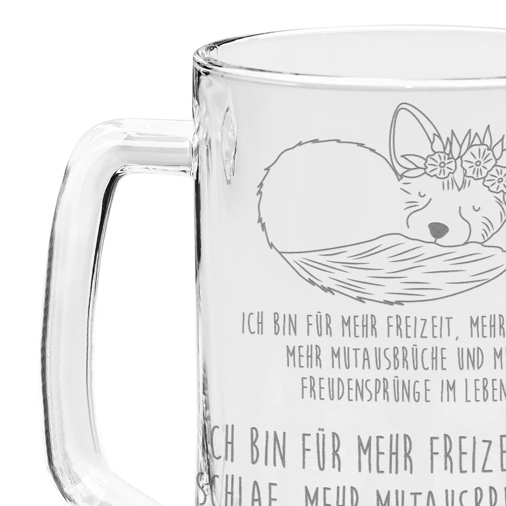 Gravur Bierkrug Wüstenfuchs Blumen Bierkrug, Bier Krug, Bierkrug Glas, Vatertag, Afrika, Wildtiere, Wüste, Wüstenfuchs, Blumen, Blumenkranz, Glücklich