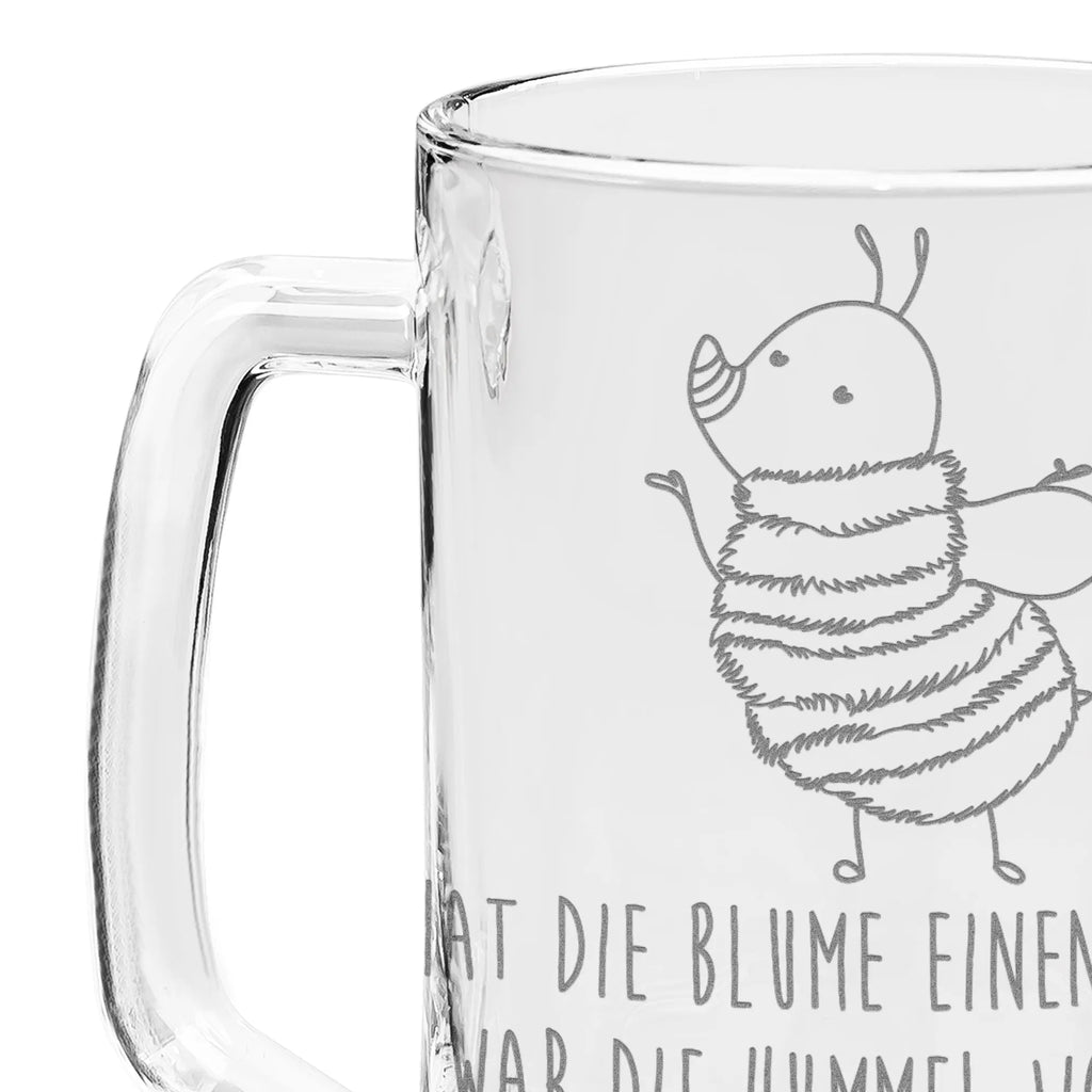 Gravur Bierkrug Hummel flauschig Bierkrug, Bier Krug, Bierkrug Glas, Vatertag, Tiermotive, Gute Laune, lustige Sprüche, Tiere, Hummel, Flauschig, Biene, Blume, Natur