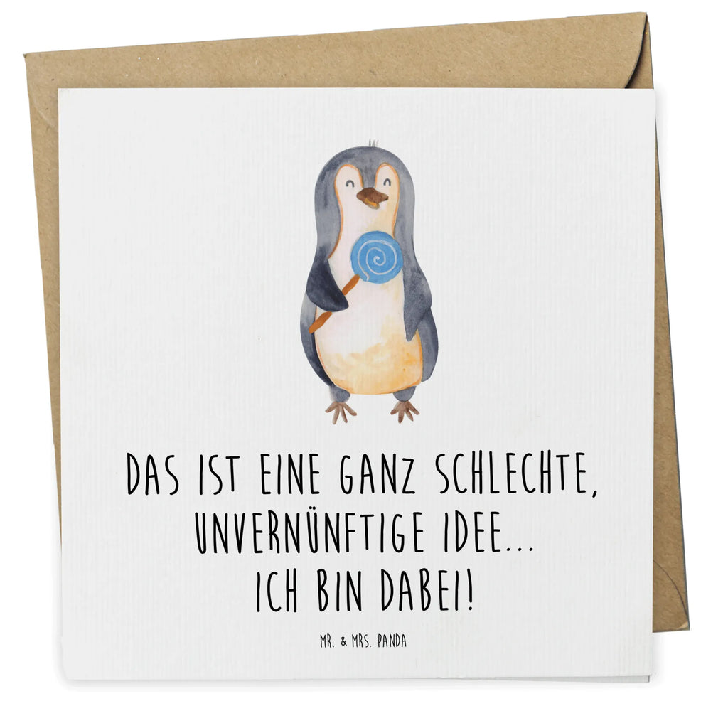 Deluxe Karte Pinguin Lolli Karte, Grußkarte, Klappkarte, Einladungskarte, Glückwunschkarte, Hochzeitskarte, Geburtstagskarte, Hochwertige Grußkarte, Hochwertige Klappkarte, Pinguin, Pinguine, Lolli, Süßigkeiten, Blödsinn, Spruch, Rebell, Gauner, Ganove, Rabauke