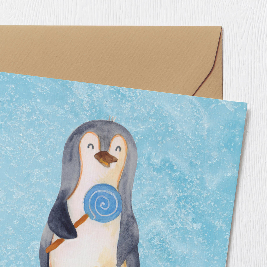 Deluxe Karte Pinguin Lolli Karte, Grußkarte, Klappkarte, Einladungskarte, Glückwunschkarte, Hochzeitskarte, Geburtstagskarte, Hochwertige Grußkarte, Hochwertige Klappkarte, Pinguin, Pinguine, Lolli, Süßigkeiten, Blödsinn, Spruch, Rebell, Gauner, Ganove, Rabauke