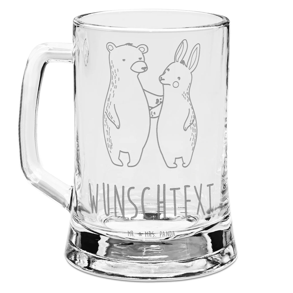 Personalisierter Gravur Bierkrug Bär und Hase Umarmen Personalisierter Bierkrug, Personalisierter Bier Krug, Personalisiertes Bierkrug Glas, Bierkrug mit Namen, Bier Krug mit Namen, Bierkrug Glas mit Namen, Vatertag, Wunschtext, Wunschname, Personalisierbar, Selbst gestalten, Liebe, Partner, Freund, Freundin, Ehemann, Ehefrau, Heiraten, Verlobung, Heiratsantrag, Liebesgeschenk, Jahrestag, Hocheitstag, Freunde, bester Freund, Hase, Bär, Bärchen, best friends