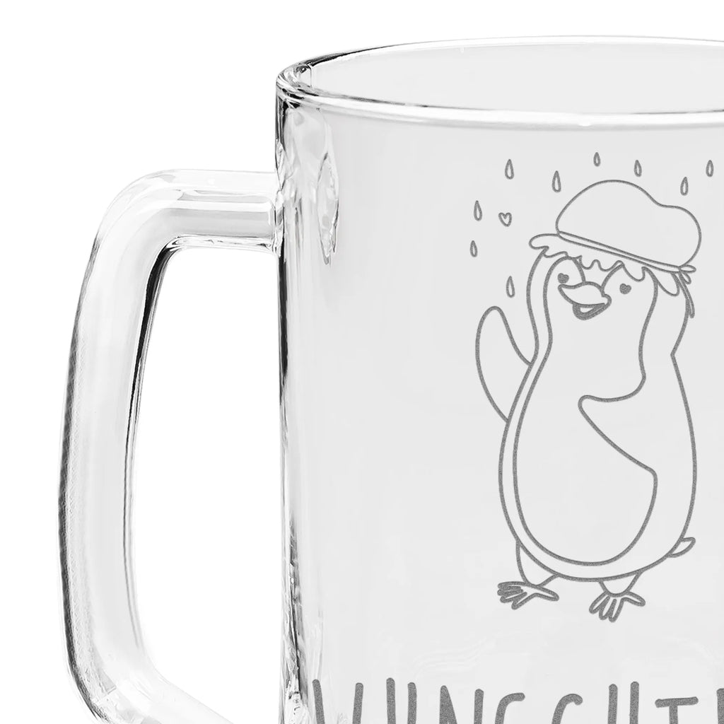 Personalisierter Gravur Bierkrug Pinguin Duschen Personalisierter Bierkrug, Personalisierter Bier Krug, Personalisiertes Bierkrug Glas, Bierkrug mit Namen, Bier Krug mit Namen, Bierkrug Glas mit Namen, Vatertag, Wunschtext, Wunschname, Personalisierbar, Selbst gestalten, Pinguin, Pinguine, Dusche, duschen, Lebensmotto, Motivation, Neustart, Neuanfang, glücklich sein