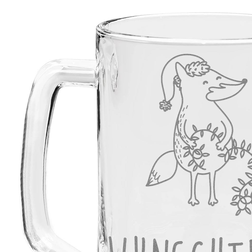 Personalisierter Gravur Bierkrug Fuchs Weihnachten Personalisierter Bierkrug, Personalisierter Bier Krug, Personalisiertes Bierkrug Glas, Bierkrug mit Namen, Bier Krug mit Namen, Bierkrug Glas mit Namen, Vatertag, Wunschtext, Wunschname, Personalisierbar, Selbst gestalten, Winter, Weihnachten, Weihnachtsdeko, Nikolaus, Advent, Heiligabend, Wintermotiv, Fuchs, Füchse, Spruch schön, Geschenk Weihnachten, Weihnachtsmann, Weihnachtszeit