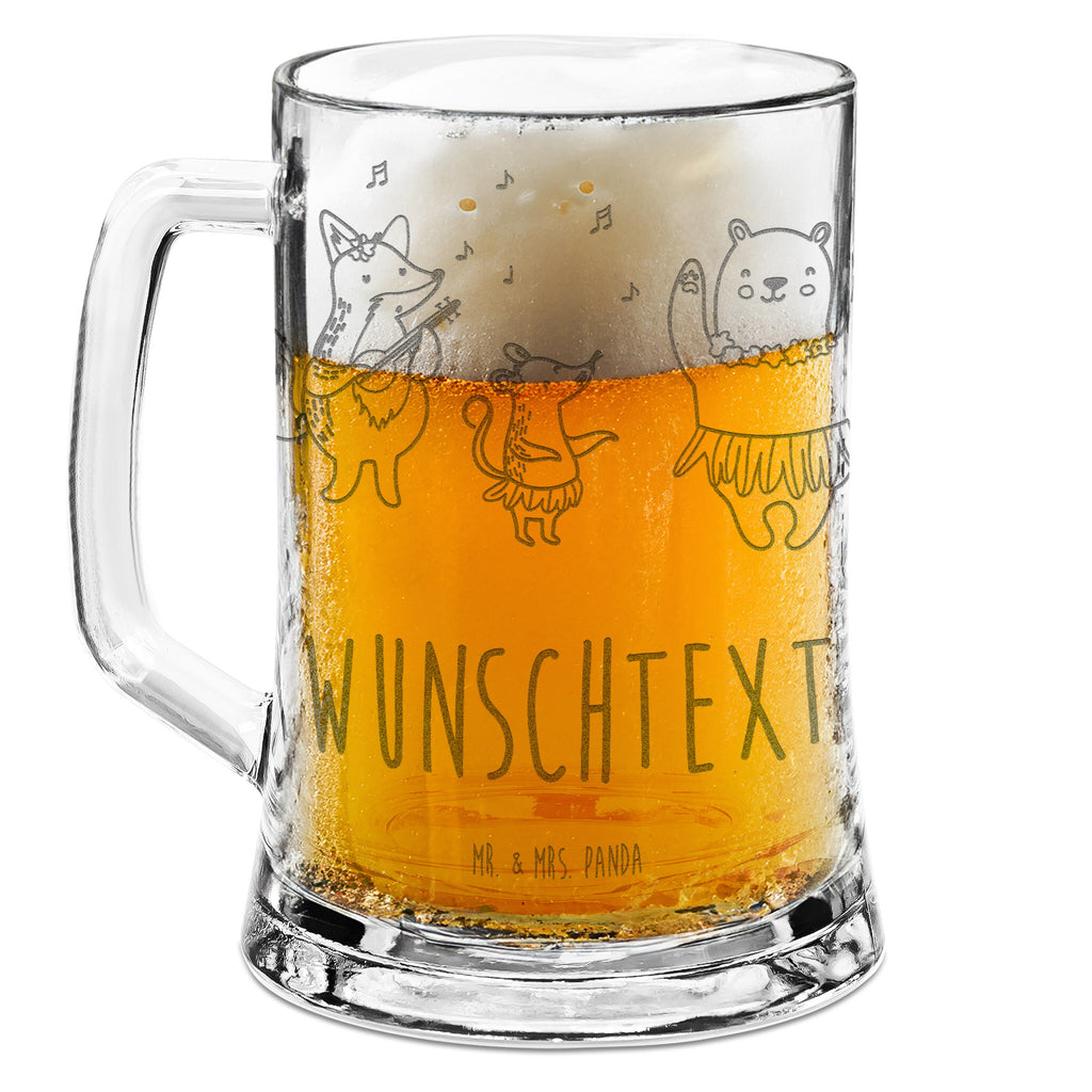 Personalisierter Gravur Bierkrug Waldtiere Aloha Personalisierter Bierkrug, Personalisierter Bier Krug, Personalisiertes Bierkrug Glas, Bierkrug mit Namen, Bier Krug mit Namen, Bierkrug Glas mit Namen, Vatertag, Wunschtext, Wunschname, Personalisierbar, Selbst gestalten, Tiermotive, Gute Laune, lustige Sprüche, Tiere, Wald, Waldtiere, Musik, Aloha, Bär, Hase, Igel, Tanzen, Leben, Lachen