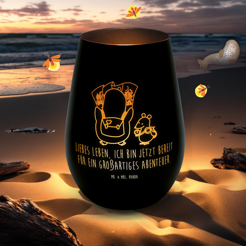 Gold Windlicht Pinguin & Maus Wanderer Windlicht, Teelicht, Graviertes Windlicht, Windlicht Gravur, Kerze, Windlicht aus Glas, Teelicht aus Glas, Pinguin, Pinguine, Abenteurer, Abenteuer, Roadtrip, Ausflug, Wanderlust, wandern