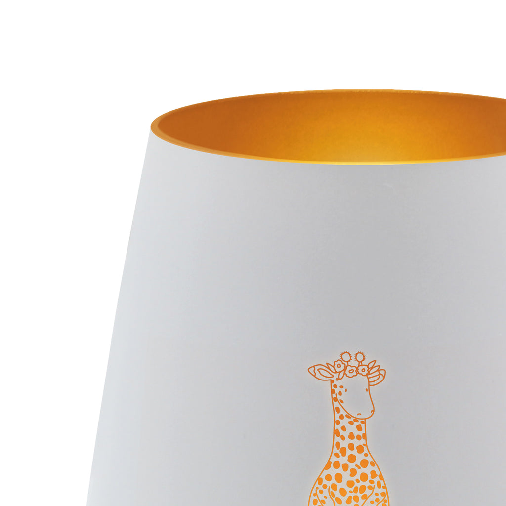 Gold Windlicht Giraffe Blumenkranz Windlicht, Teelicht, Graviertes Windlicht, Windlicht Gravur, Kerze, Windlicht aus Glas, Teelicht aus Glas, Afrika, Wildtiere, Giraffe, Blumenkranz, Abenteurer, Selbstliebe, Freundin