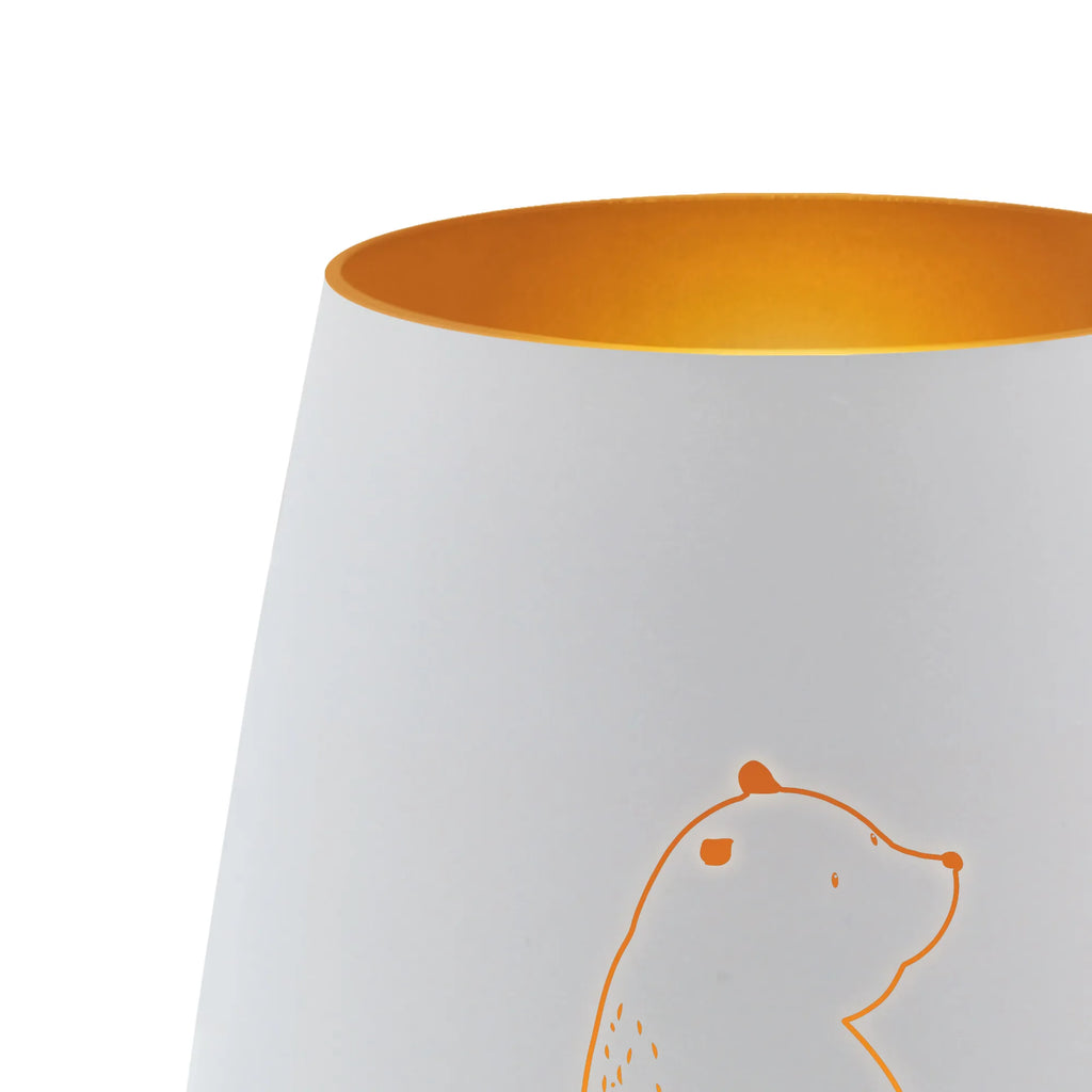 Gold Windlicht Bär Schulterblick Windlicht, Teelicht, Graviertes Windlicht, Windlicht Gravur, Kerze, Windlicht aus Glas, Teelicht aus Glas, Bär, Teddy, Teddybär, Selbstachtung, Weltansicht, Motivation, Bären, Bärenliebe, Weisheit