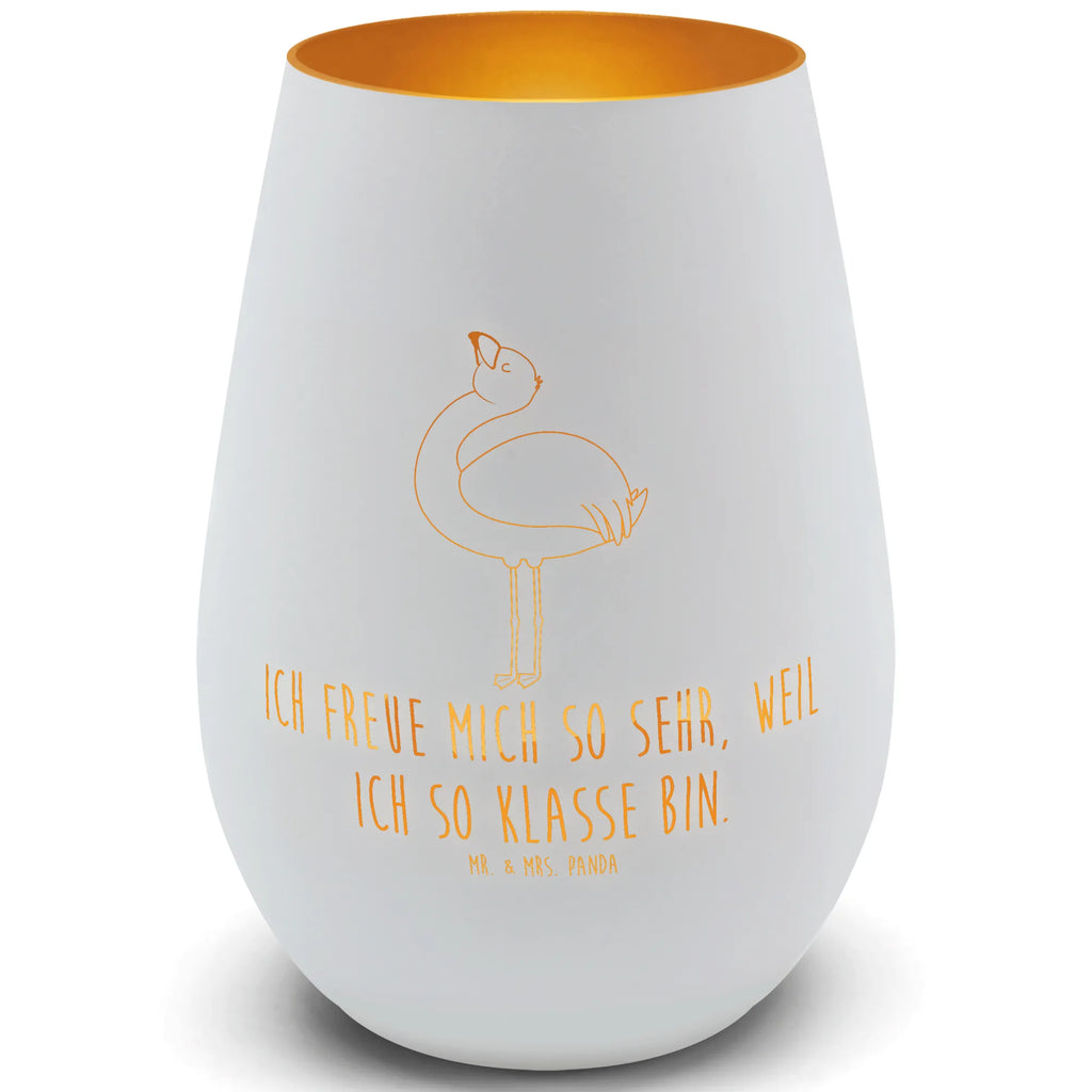 Gold Windlicht Flamingo Stolz Windlicht, Teelicht, Graviertes Windlicht, Windlicht Gravur, Kerze, Windlicht aus Glas, Teelicht aus Glas, Flamingo, stolz, Freude, Selbstliebe, Selbstakzeptanz, Freundin, beste Freundin, Tochter, Mama, Schwester