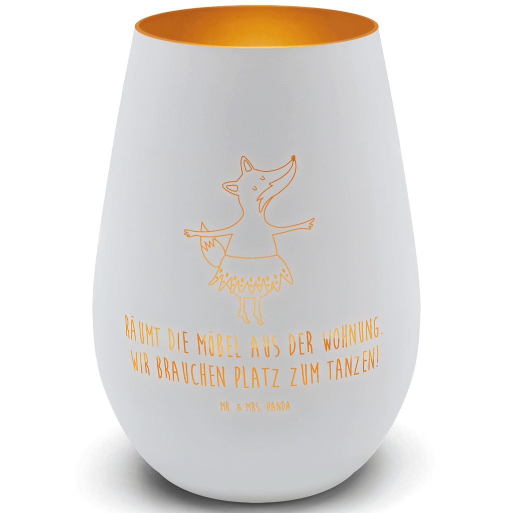 Gold Windlicht Fuchs Ballerina Windlicht, Teelicht, Graviertes Windlicht, Windlicht Gravur, Kerze, Windlicht aus Glas, Teelicht aus Glas, Fuchs, Fuchs Spruch, Füchse, Füchsin, Ballerina, Ballett, Tänzerin, Tanzen, Party, Einladung, Geburtstag