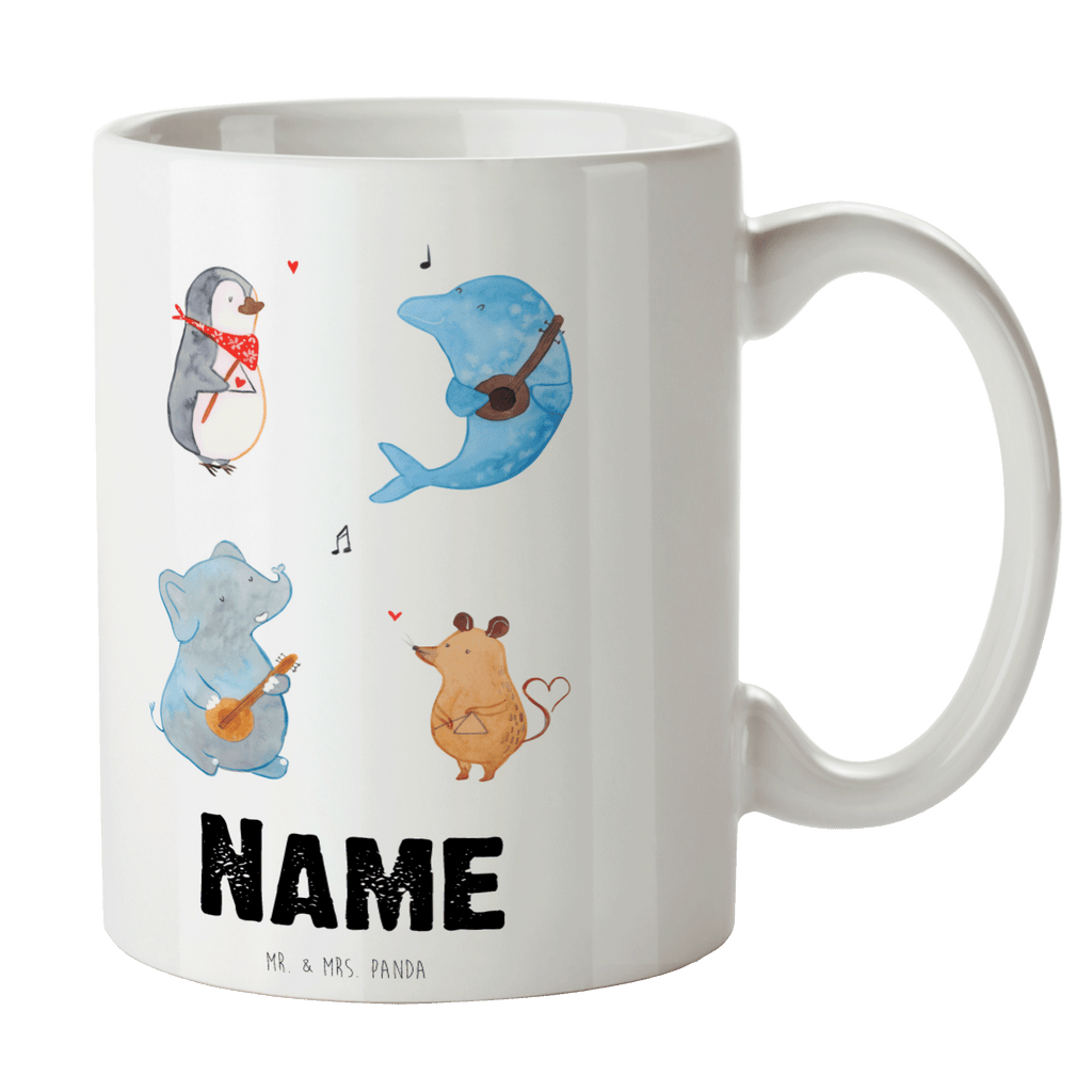 Personalisierte Tasse Big Band Personalisierte Tasse, Namenstasse, Wunschname, Personalisiert, Tasse, Namen, Drucken, Tasse mit Namen, Tiermotive, Gute Laune, lustige Sprüche, Tiere, Hund, Pinguin, Maus, Elefant, Delfin, Gitarre, Band, Triangel, Musikanten, Musik