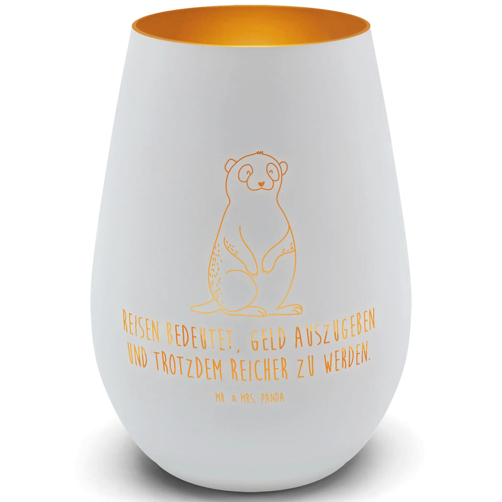 Gold Windlicht Erdmännchen Windlicht, Teelicht, Graviertes Windlicht, Windlicht Gravur, Kerze, Windlicht aus Glas, Teelicht aus Glas, Afrika, Wildtiere, Erdmännchen, Reisen, Spruch, Weltreise, Afrikareise, Roadtrip, Traveling