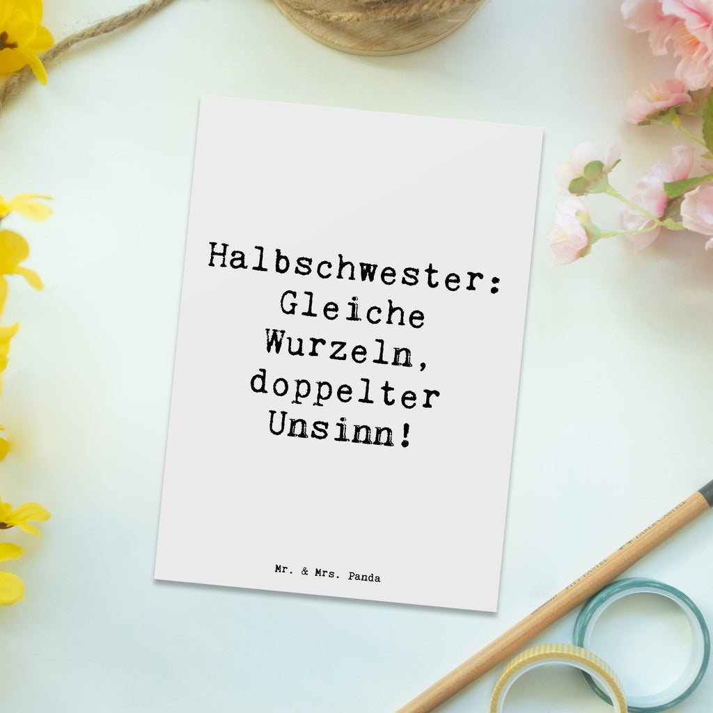 Postkarte Spruch Halbschwester Unsinn Postkarte, Karte, Geschenkkarte, Grußkarte, Einladung, Ansichtskarte, Geburtstagskarte, Einladungskarte, Dankeskarte, Ansichtskarten, Einladung Geburtstag, Einladungskarten Geburtstag, Familie, Vatertag, Muttertag, Bruder, Schwester, Mama, Papa, Oma, Opa