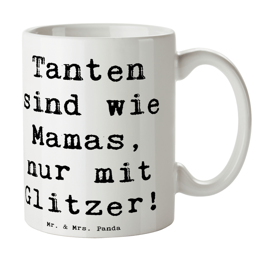 Tasse Tanten sind wie Mamas, nur mit mehr Glitzer - Geschenkspruch Tasse, Kaffeetasse, Teetasse, Becher, Kaffeebecher, Teebecher, Keramiktasse, Porzellantasse, Büro Tasse, Geschenk Tasse, Tasse Sprüche, Tasse Motive, Kaffeetassen, Tasse bedrucken, Designer Tasse, Cappuccino Tassen, Schöne Teetassen, Familie, Vatertag, Muttertag, Bruder, Schwester, Mama, Papa, Oma, Opa