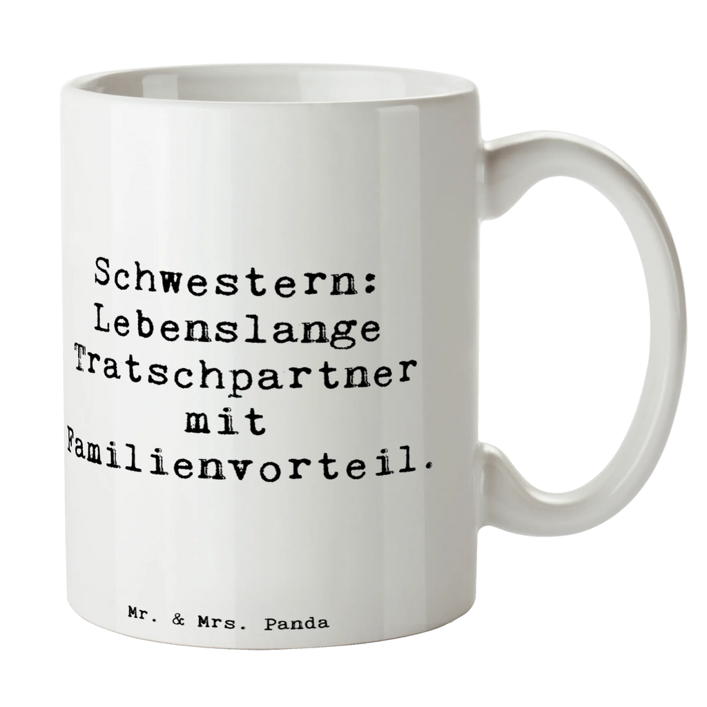 Tasse Spruch Schwestern Tratschpartner Tasse, Kaffeetasse, Teetasse, Becher, Kaffeebecher, Teebecher, Keramiktasse, Porzellantasse, Büro Tasse, Geschenk Tasse, Tasse Sprüche, Tasse Motive, Kaffeetassen, Tasse bedrucken, Designer Tasse, Cappuccino Tassen, Schöne Teetassen, Familie, Vatertag, Muttertag, Bruder, Schwester, Mama, Papa, Oma, Opa