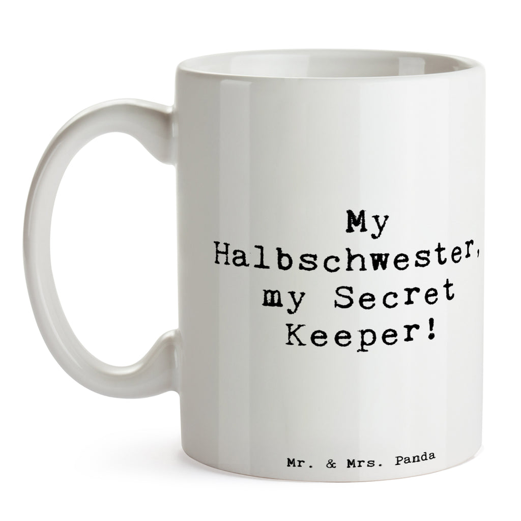 Tasse Spruch Halbschwester Geheimnishüter Tasse, Kaffeetasse, Teetasse, Becher, Kaffeebecher, Teebecher, Keramiktasse, Porzellantasse, Büro Tasse, Geschenk Tasse, Tasse Sprüche, Tasse Motive, Kaffeetassen, Tasse bedrucken, Designer Tasse, Cappuccino Tassen, Schöne Teetassen, Familie, Vatertag, Muttertag, Bruder, Schwester, Mama, Papa, Oma, Opa