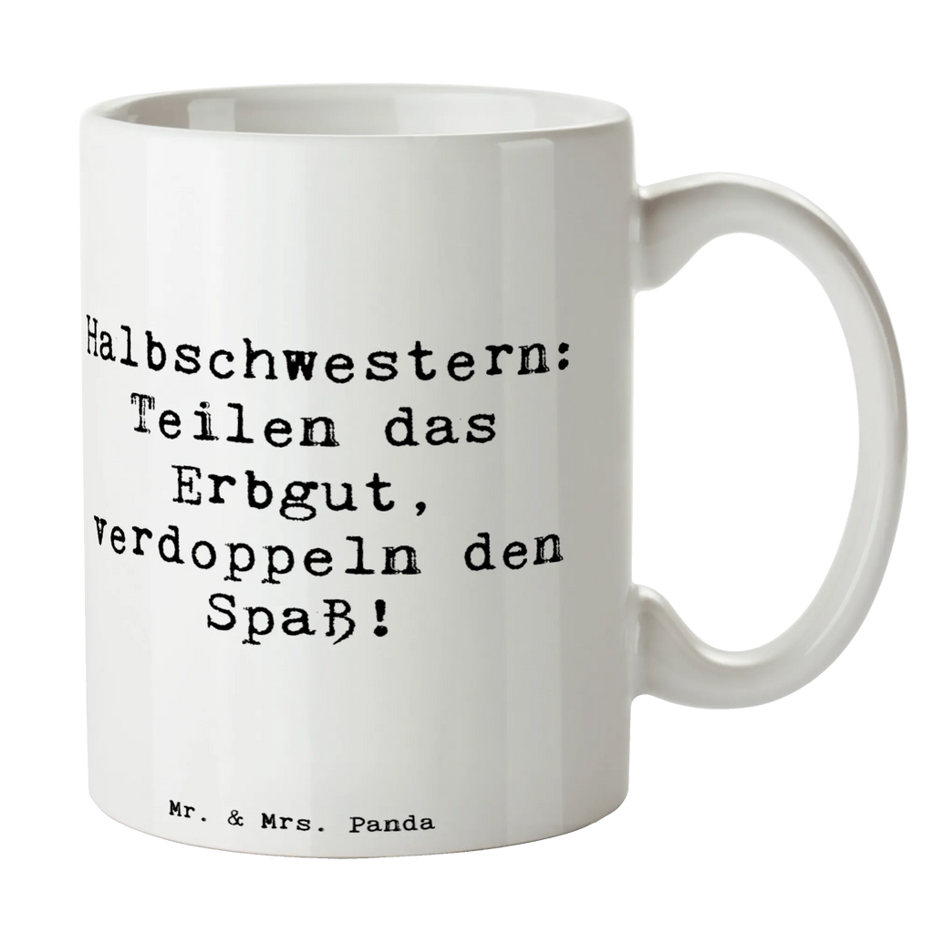 Tasse Spruch Halbschwester Freude Tasse, Kaffeetasse, Teetasse, Becher, Kaffeebecher, Teebecher, Keramiktasse, Porzellantasse, Büro Tasse, Geschenk Tasse, Tasse Sprüche, Tasse Motive, Kaffeetassen, Tasse bedrucken, Designer Tasse, Cappuccino Tassen, Schöne Teetassen, Familie, Vatertag, Muttertag, Bruder, Schwester, Mama, Papa, Oma, Opa