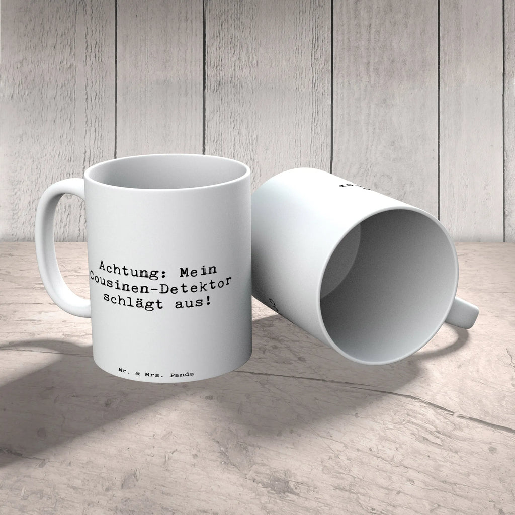 Tasse Spruch Cousinen-Detektor Tasse, Kaffeetasse, Teetasse, Becher, Kaffeebecher, Teebecher, Keramiktasse, Porzellantasse, Büro Tasse, Geschenk Tasse, Tasse Sprüche, Tasse Motive, Kaffeetassen, Tasse bedrucken, Designer Tasse, Cappuccino Tassen, Schöne Teetassen, Familie, Vatertag, Muttertag, Bruder, Schwester, Mama, Papa, Oma, Opa