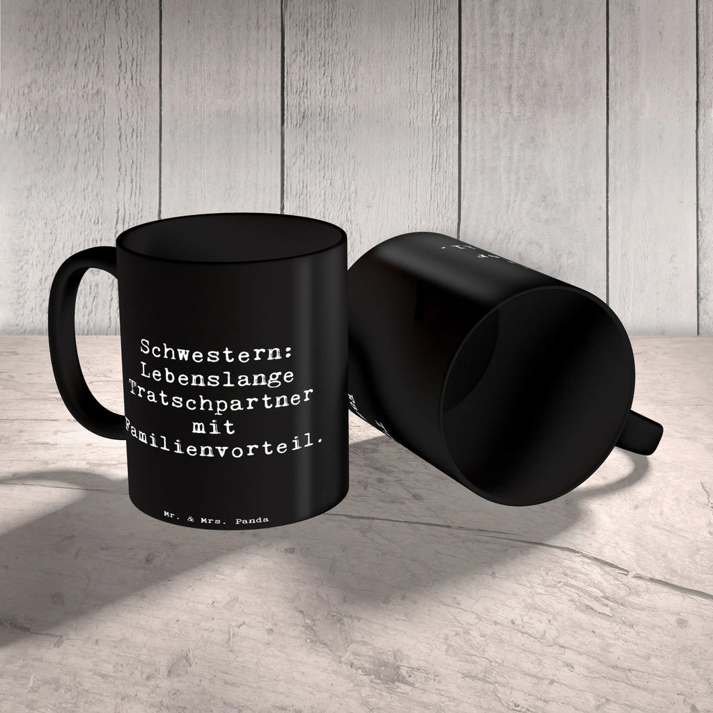 Tasse Spruch Schwestern Tratschpartner Tasse, Kaffeetasse, Teetasse, Becher, Kaffeebecher, Teebecher, Keramiktasse, Porzellantasse, Büro Tasse, Geschenk Tasse, Tasse Sprüche, Tasse Motive, Kaffeetassen, Tasse bedrucken, Designer Tasse, Cappuccino Tassen, Schöne Teetassen, Familie, Vatertag, Muttertag, Bruder, Schwester, Mama, Papa, Oma, Opa