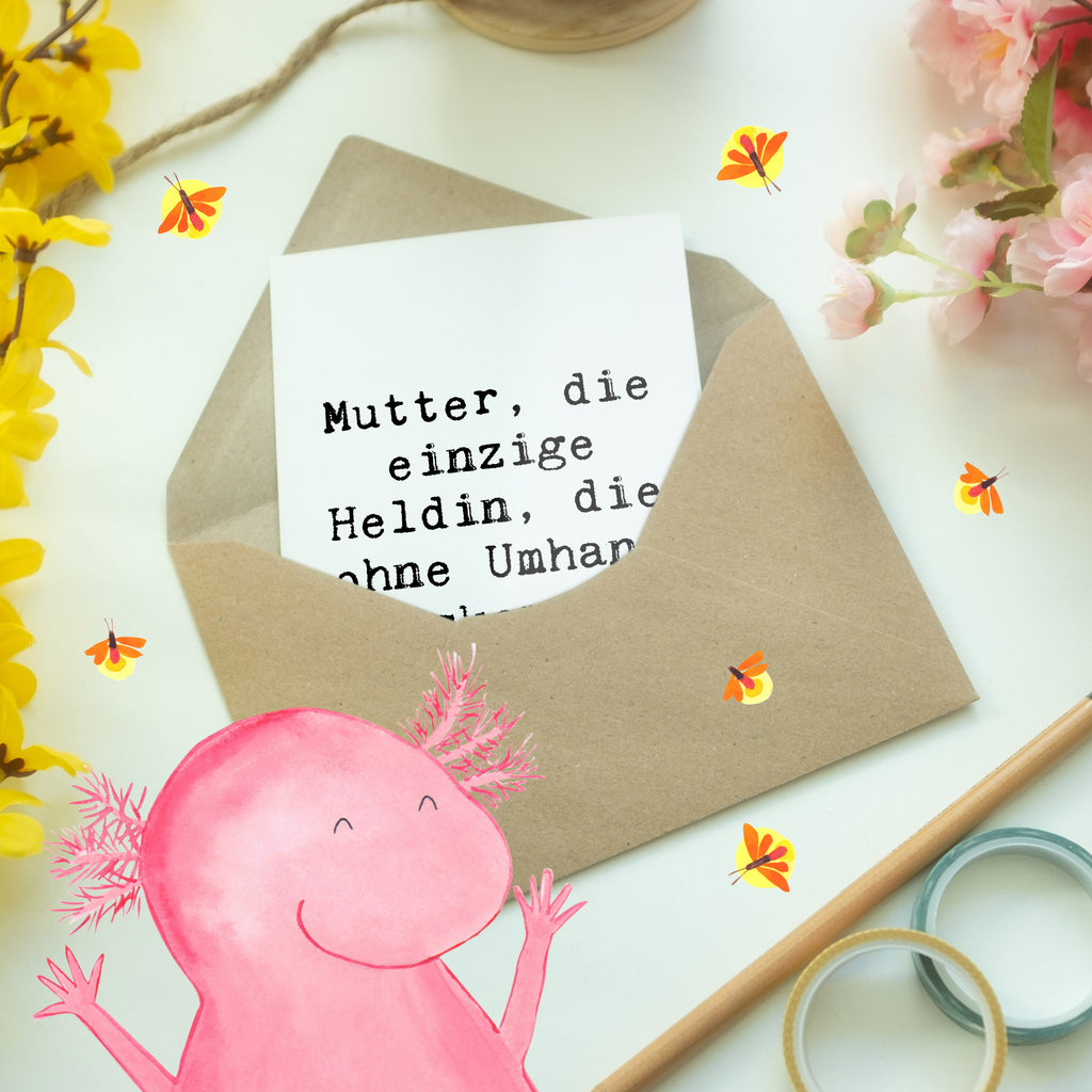 Grußkarte Spruch Heldin Mutter Grußkarte, Klappkarte, Einladungskarte, Glückwunschkarte, Hochzeitskarte, Geburtstagskarte, Karte, Ansichtskarten, Familie, Vatertag, Muttertag, Bruder, Schwester, Mama, Papa, Oma, Opa