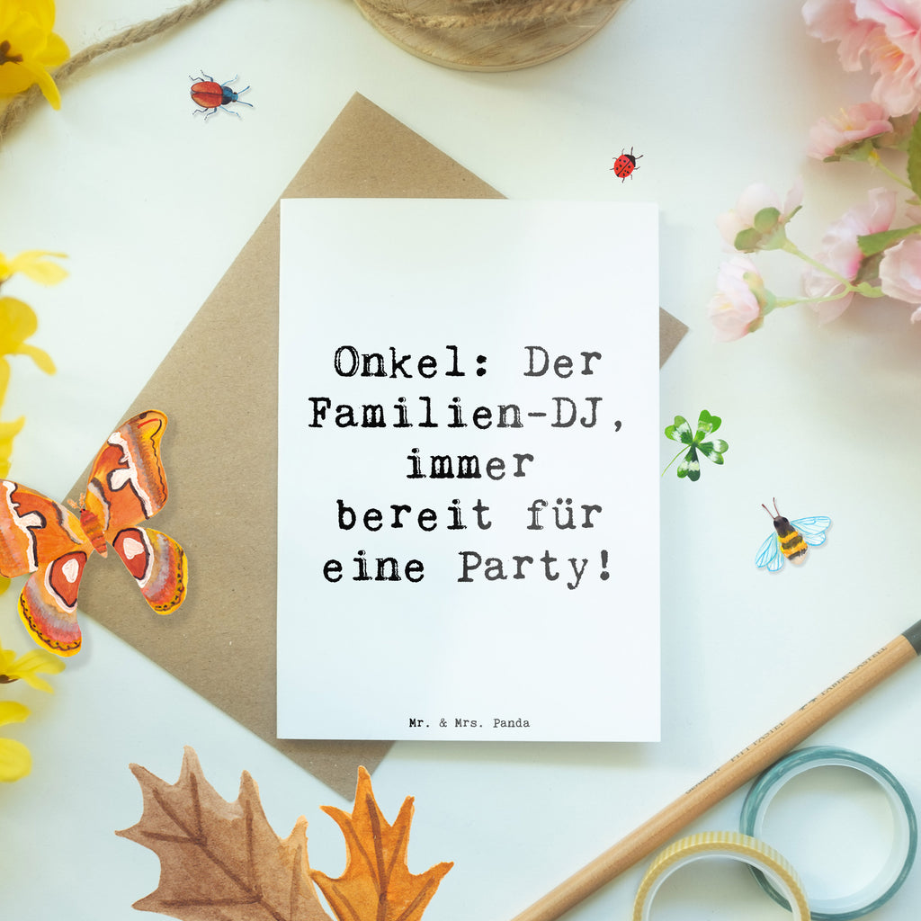 Grußkarte Spruch Onkel Familien-DJ Grußkarte, Klappkarte, Einladungskarte, Glückwunschkarte, Hochzeitskarte, Geburtstagskarte, Karte, Ansichtskarten, Familie, Vatertag, Muttertag, Bruder, Schwester, Mama, Papa, Oma, Opa