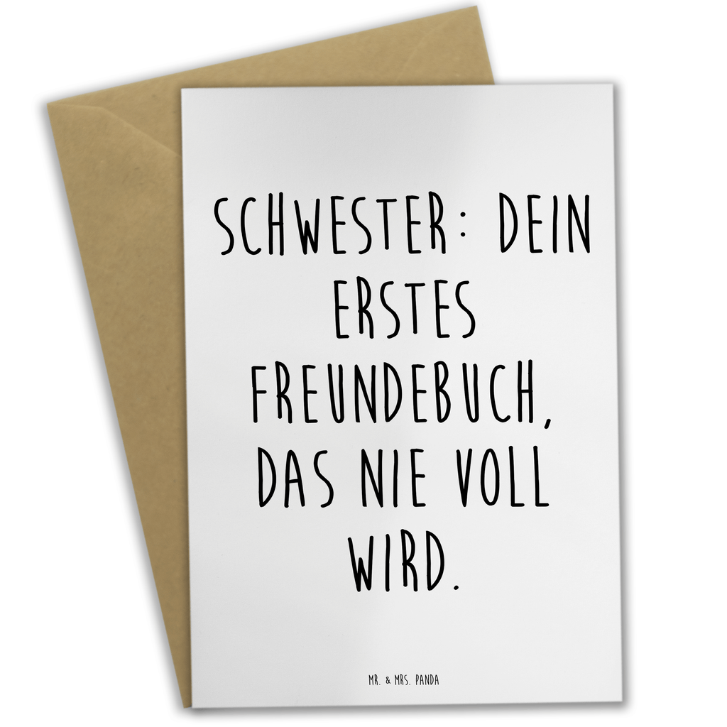 Grußkarte Schwester Freundebuch Grußkarte, Klappkarte, Einladungskarte, Glückwunschkarte, Hochzeitskarte, Geburtstagskarte, Karte