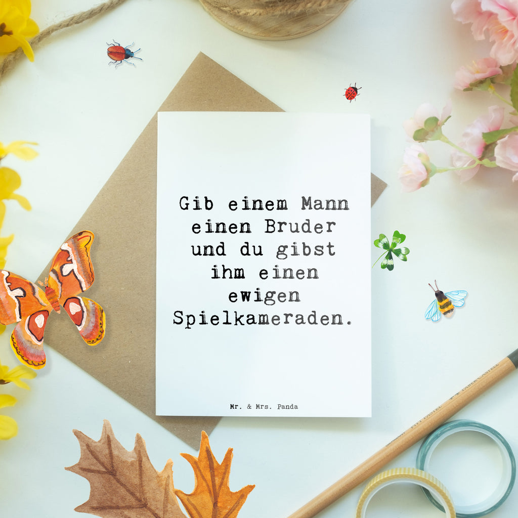 Grußkarte Spruch Bruder Spielkamerad Grußkarte, Klappkarte, Einladungskarte, Glückwunschkarte, Hochzeitskarte, Geburtstagskarte, Karte, Ansichtskarten, Familie, Vatertag, Muttertag, Bruder, Schwester, Mama, Papa, Oma, Opa