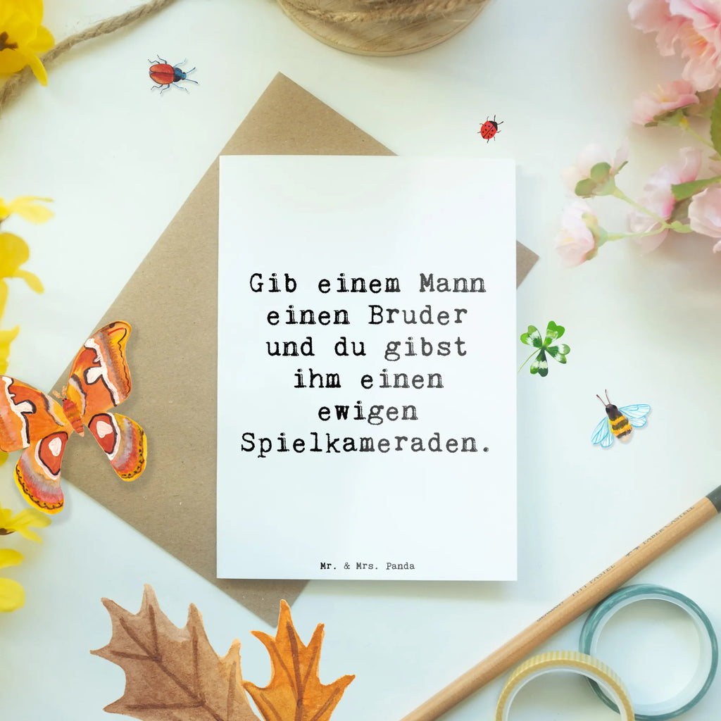 Grußkarte Spruch Bruder Spielkamerad Grußkarte, Klappkarte, Einladungskarte, Glückwunschkarte, Hochzeitskarte, Geburtstagskarte, Karte, Ansichtskarten, Familie, Vatertag, Muttertag, Bruder, Schwester, Mama, Papa, Oma, Opa