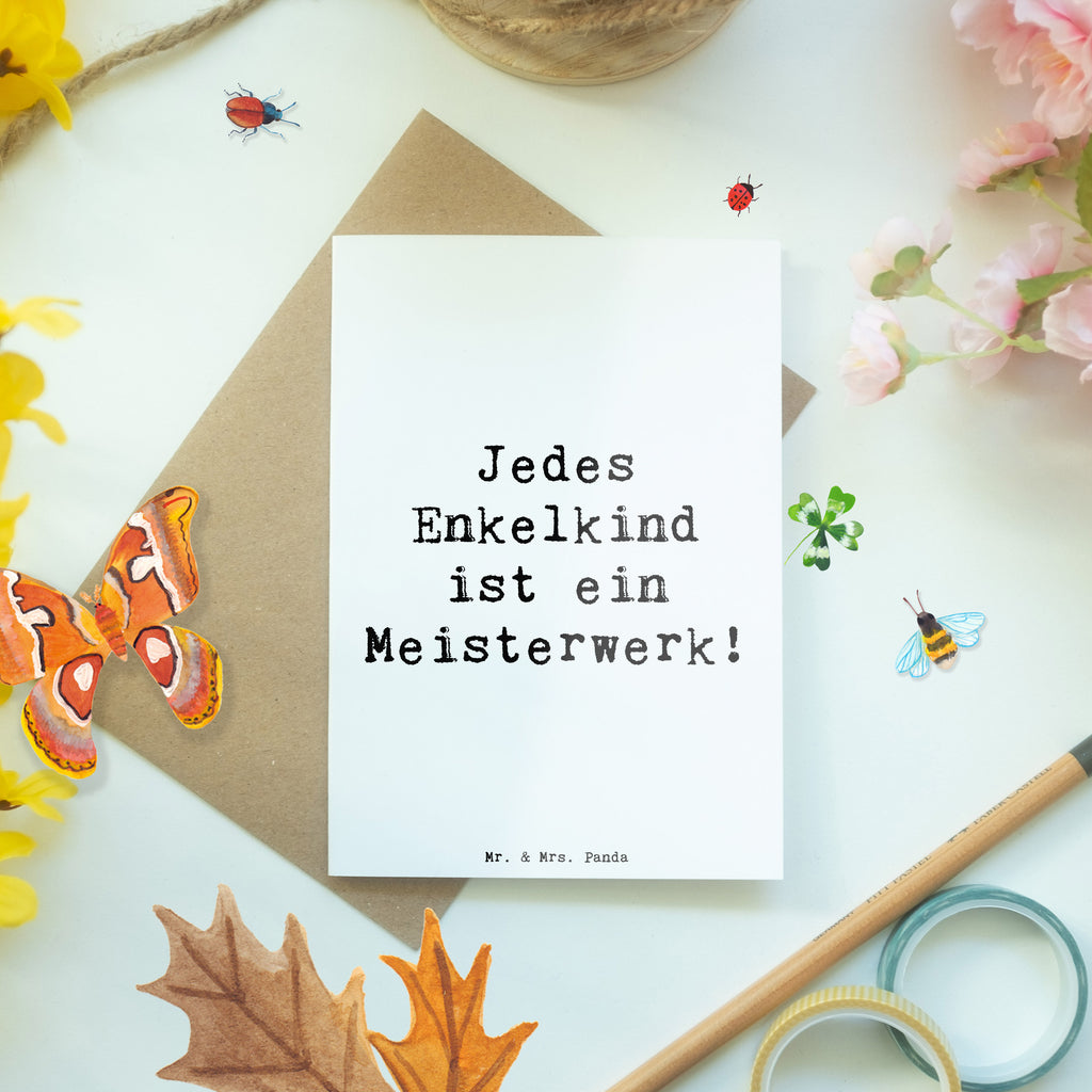 Grußkarte Spruch Enkelkinder Meisterwerk Grußkarte, Klappkarte, Einladungskarte, Glückwunschkarte, Hochzeitskarte, Geburtstagskarte, Karte, Ansichtskarten, Familie, Vatertag, Muttertag, Bruder, Schwester, Mama, Papa, Oma, Opa