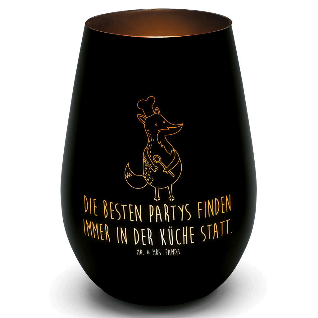 Gold Windlicht Fuchs Koch Windlicht, Teelicht, Graviertes Windlicht, Windlicht Gravur, Kerze, Windlicht aus Glas, Teelicht aus Glas, Fuchs, Füchse, Koch Geschenk, Küche Spruch, Küche Deko, Köche, Bäcker, Party Spruch, Spruch lustig, witzig