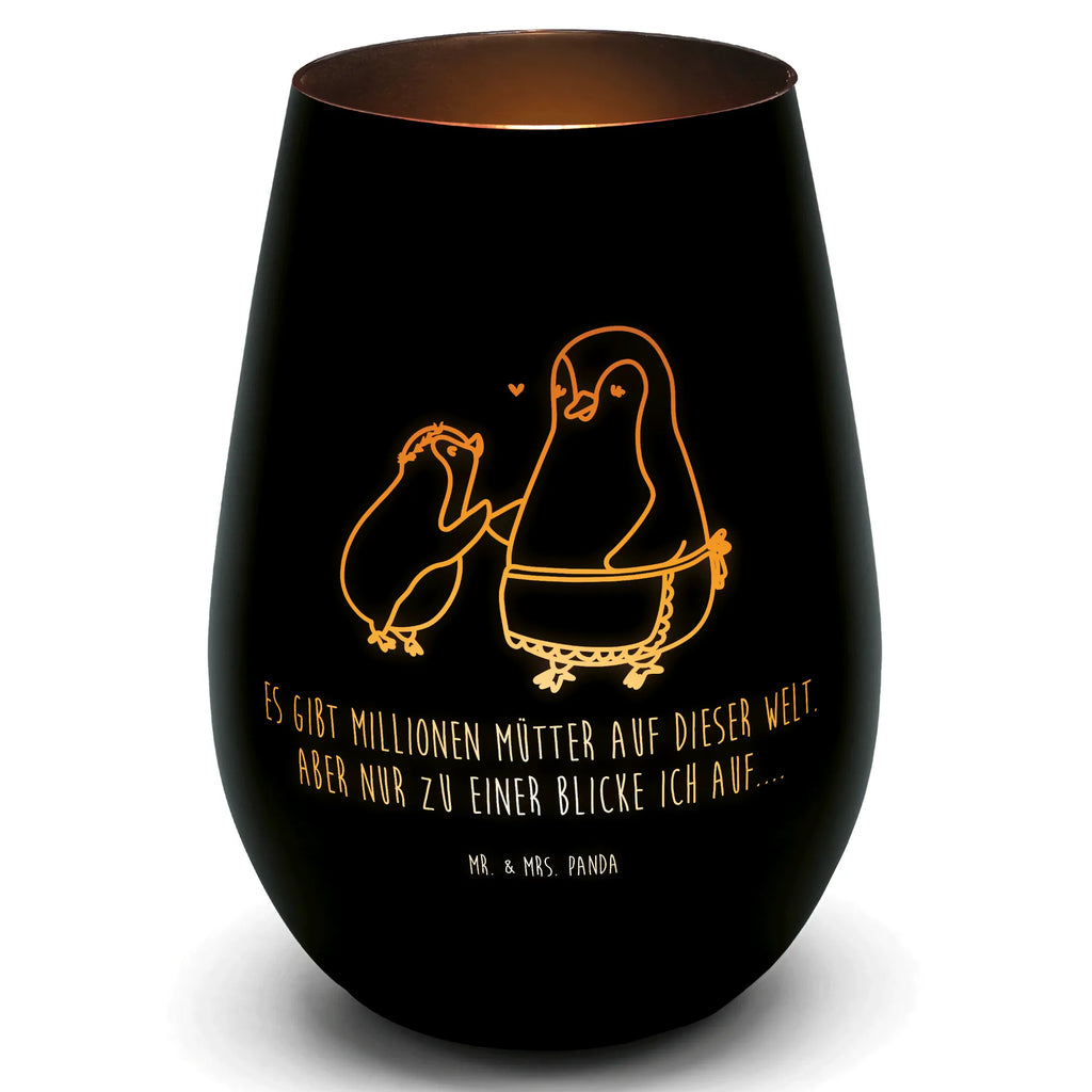 Gold Windlicht Pinguin mit Kind Windlicht, Teelicht, Graviertes Windlicht, Windlicht Gravur, Kerze, Windlicht aus Glas, Teelicht aus Glas, Familie, Vatertag, Muttertag, Bruder, Schwester, Mama, Papa, Oma, Opa, Geschenk, Mami, Mutti, Mutter, Geburststag