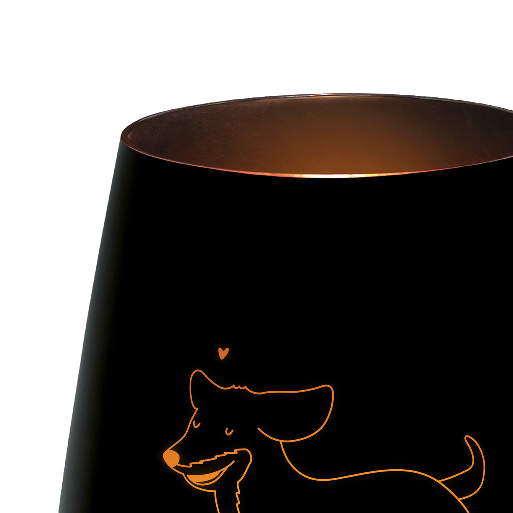 Gold Windlicht Hund Dackel Windlicht, Teelicht, Graviertes Windlicht, Windlicht Gravur, Kerze, Windlicht aus Glas, Teelicht aus Glas, Hund, Hundemotiv, Haustier, Hunderasse, Tierliebhaber, Hundebesitzer, Sprüche, Hunde, Dackel, Dachshund, happy dog