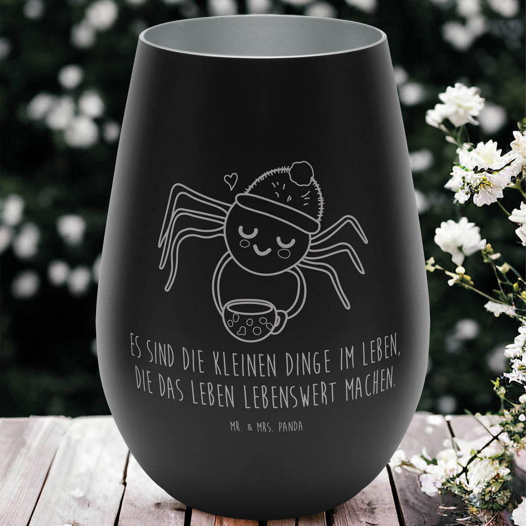 Gold Windlicht Spinne Agathe Kaffee Windlicht, Teelicht, Graviertes Windlicht, Windlicht Gravur, Kerze, Windlicht aus Glas, Teelicht aus Glas, Spinne Agathe, Spinne, Agathe, Videos, Merchandise, Kaffee, Morgen, Morgenmuffel, Lebensweisheiten, Weiser Spruch