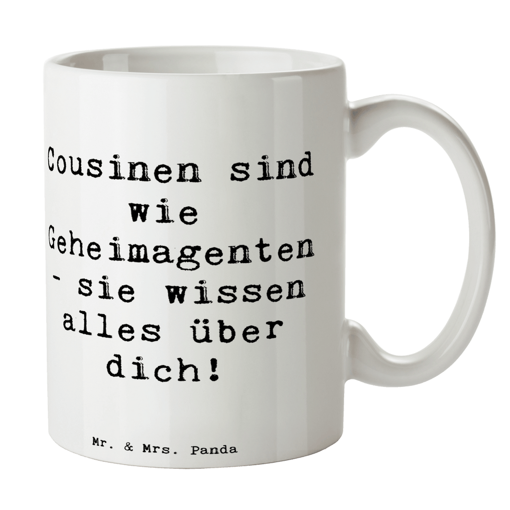 Tasse Spruch Cousinen Geheimagenten Tasse, Kaffeetasse, Teetasse, Becher, Kaffeebecher, Teebecher, Keramiktasse, Porzellantasse, Büro Tasse, Geschenk Tasse, Tasse Sprüche, Tasse Motive, Kaffeetassen, Tasse bedrucken, Designer Tasse, Cappuccino Tassen, Schöne Teetassen, Familie, Vatertag, Muttertag, Bruder, Schwester, Mama, Papa, Oma, Opa