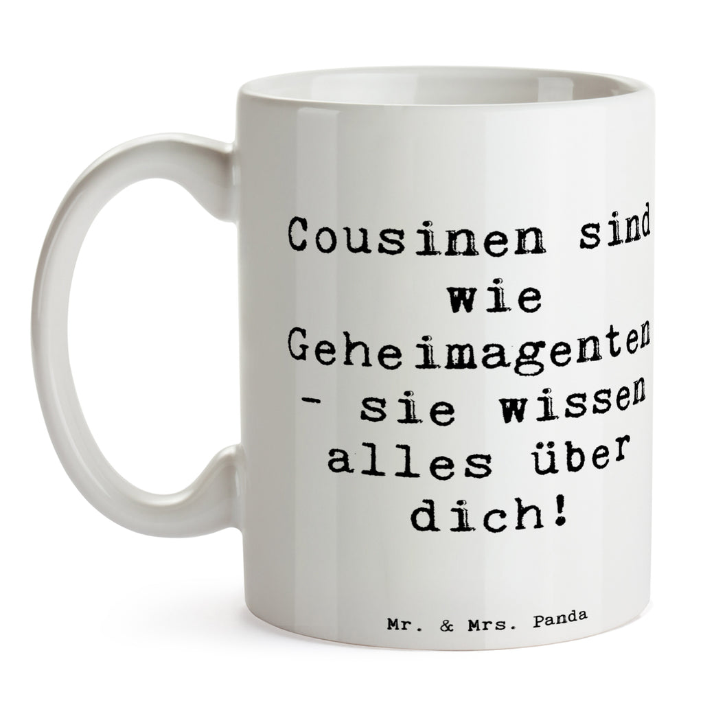 Tasse Spruch Cousinen Geheimagenten Tasse, Kaffeetasse, Teetasse, Becher, Kaffeebecher, Teebecher, Keramiktasse, Porzellantasse, Büro Tasse, Geschenk Tasse, Tasse Sprüche, Tasse Motive, Kaffeetassen, Tasse bedrucken, Designer Tasse, Cappuccino Tassen, Schöne Teetassen, Familie, Vatertag, Muttertag, Bruder, Schwester, Mama, Papa, Oma, Opa