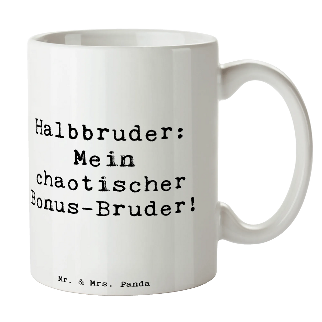 Tasse Spruch Halbbruder Chaos Tasse, Kaffeetasse, Teetasse, Becher, Kaffeebecher, Teebecher, Keramiktasse, Porzellantasse, Büro Tasse, Geschenk Tasse, Tasse Sprüche, Tasse Motive, Kaffeetassen, Tasse bedrucken, Designer Tasse, Cappuccino Tassen, Schöne Teetassen, Familie, Vatertag, Muttertag, Bruder, Schwester, Mama, Papa, Oma, Opa