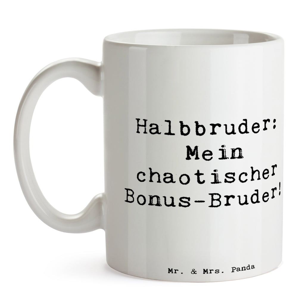 Tasse Spruch Halbbruder Chaos Tasse, Kaffeetasse, Teetasse, Becher, Kaffeebecher, Teebecher, Keramiktasse, Porzellantasse, Büro Tasse, Geschenk Tasse, Tasse Sprüche, Tasse Motive, Kaffeetassen, Tasse bedrucken, Designer Tasse, Cappuccino Tassen, Schöne Teetassen, Familie, Vatertag, Muttertag, Bruder, Schwester, Mama, Papa, Oma, Opa