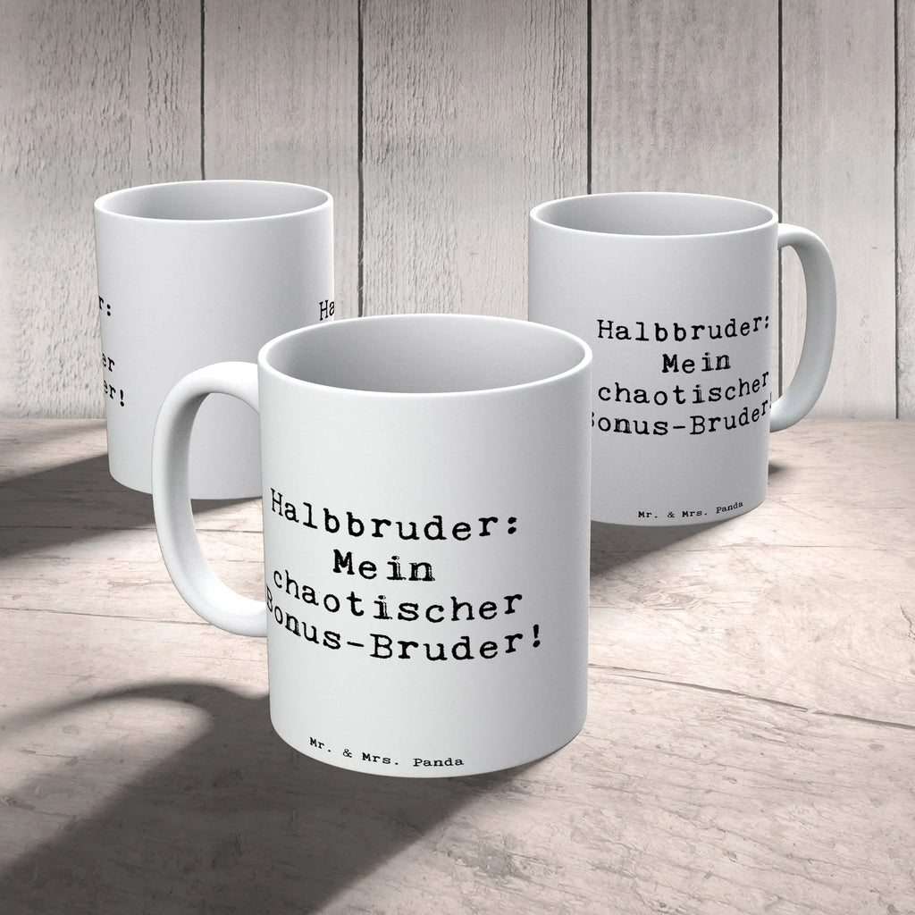 Tasse Spruch Halbbruder Chaos Tasse, Kaffeetasse, Teetasse, Becher, Kaffeebecher, Teebecher, Keramiktasse, Porzellantasse, Büro Tasse, Geschenk Tasse, Tasse Sprüche, Tasse Motive, Kaffeetassen, Tasse bedrucken, Designer Tasse, Cappuccino Tassen, Schöne Teetassen, Familie, Vatertag, Muttertag, Bruder, Schwester, Mama, Papa, Oma, Opa