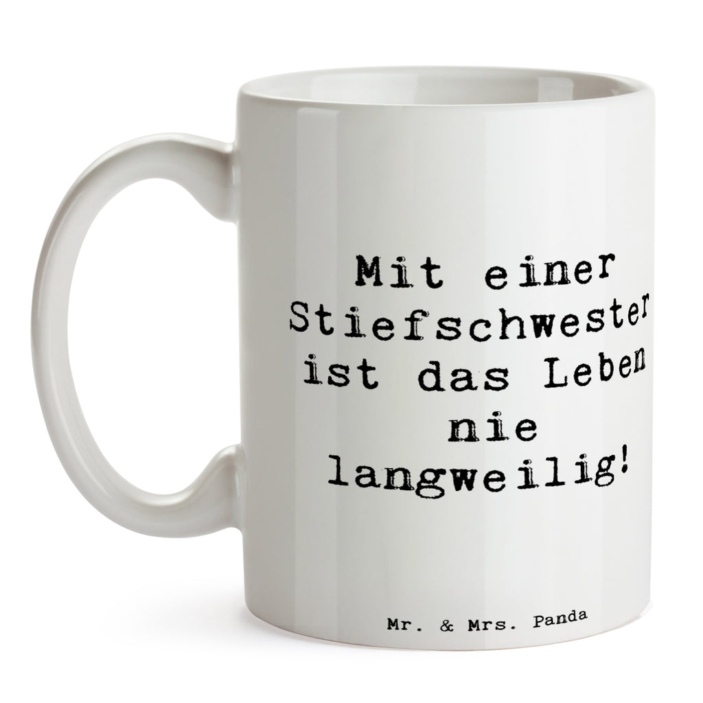 Tasse Spruch Stiefschwester Abenteuer Tasse, Kaffeetasse, Teetasse, Becher, Kaffeebecher, Teebecher, Keramiktasse, Porzellantasse, Büro Tasse, Geschenk Tasse, Tasse Sprüche, Tasse Motive, Kaffeetassen, Tasse bedrucken, Designer Tasse, Cappuccino Tassen, Schöne Teetassen, Familie, Vatertag, Muttertag, Bruder, Schwester, Mama, Papa, Oma, Opa