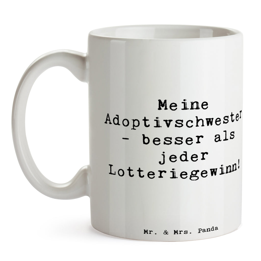 Tasse Spruch Adoptivschwester Wunder Tasse, Kaffeetasse, Teetasse, Becher, Kaffeebecher, Teebecher, Keramiktasse, Porzellantasse, Büro Tasse, Geschenk Tasse, Tasse Sprüche, Tasse Motive, Kaffeetassen, Tasse bedrucken, Designer Tasse, Cappuccino Tassen, Schöne Teetassen, Familie, Vatertag, Muttertag, Bruder, Schwester, Mama, Papa, Oma, Opa