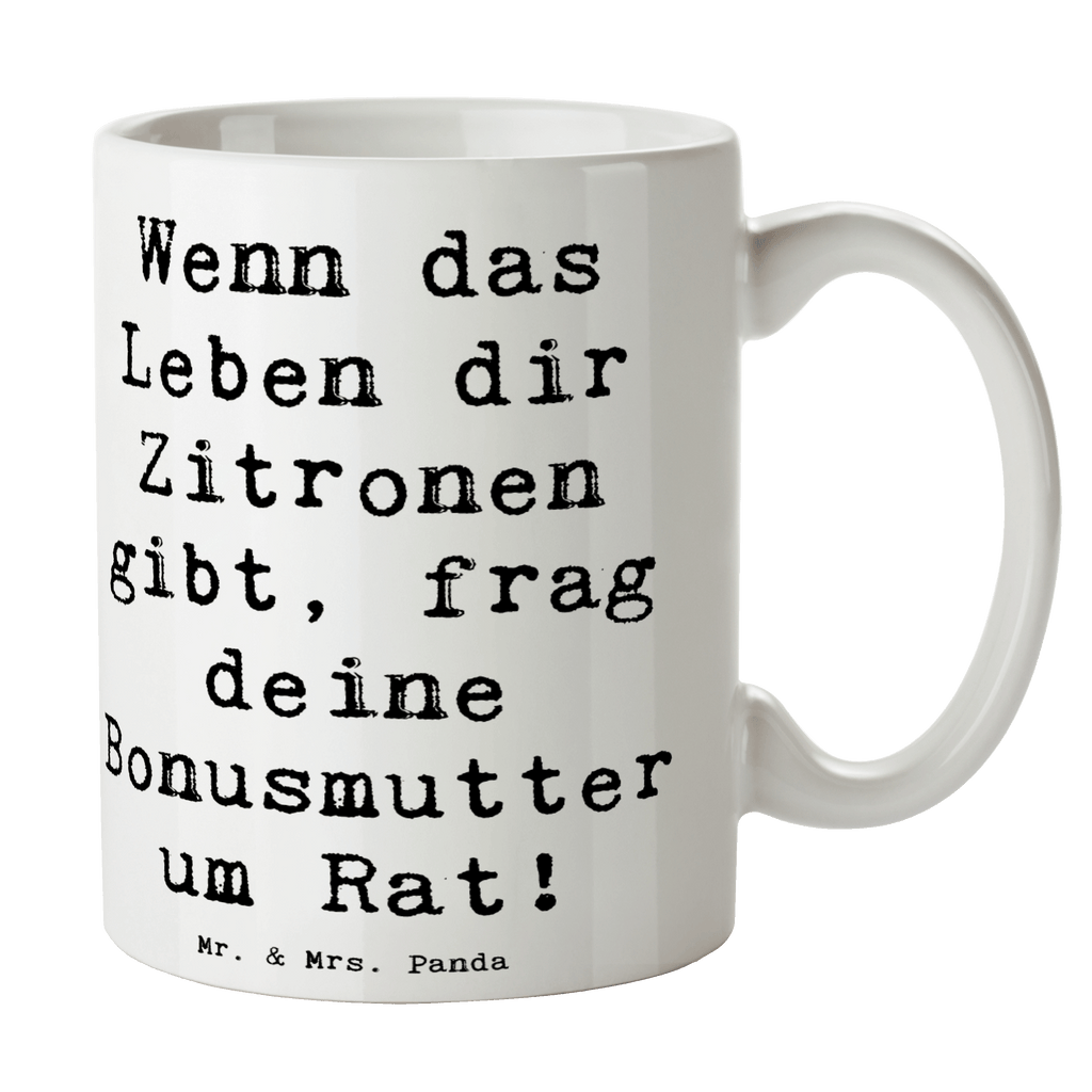 Tasse Wenn das Leben dir Zitronen gibt, frag deine Bonusmutter um Rat! Tasse, Kaffeetasse, Teetasse, Becher, Kaffeebecher, Teebecher, Keramiktasse, Porzellantasse, Büro Tasse, Geschenk Tasse, Tasse Sprüche, Tasse Motive, Kaffeetassen, Tasse bedrucken, Designer Tasse, Cappuccino Tassen, Schöne Teetassen, Familie, Vatertag, Muttertag, Bruder, Schwester, Mama, Papa, Oma, Opa