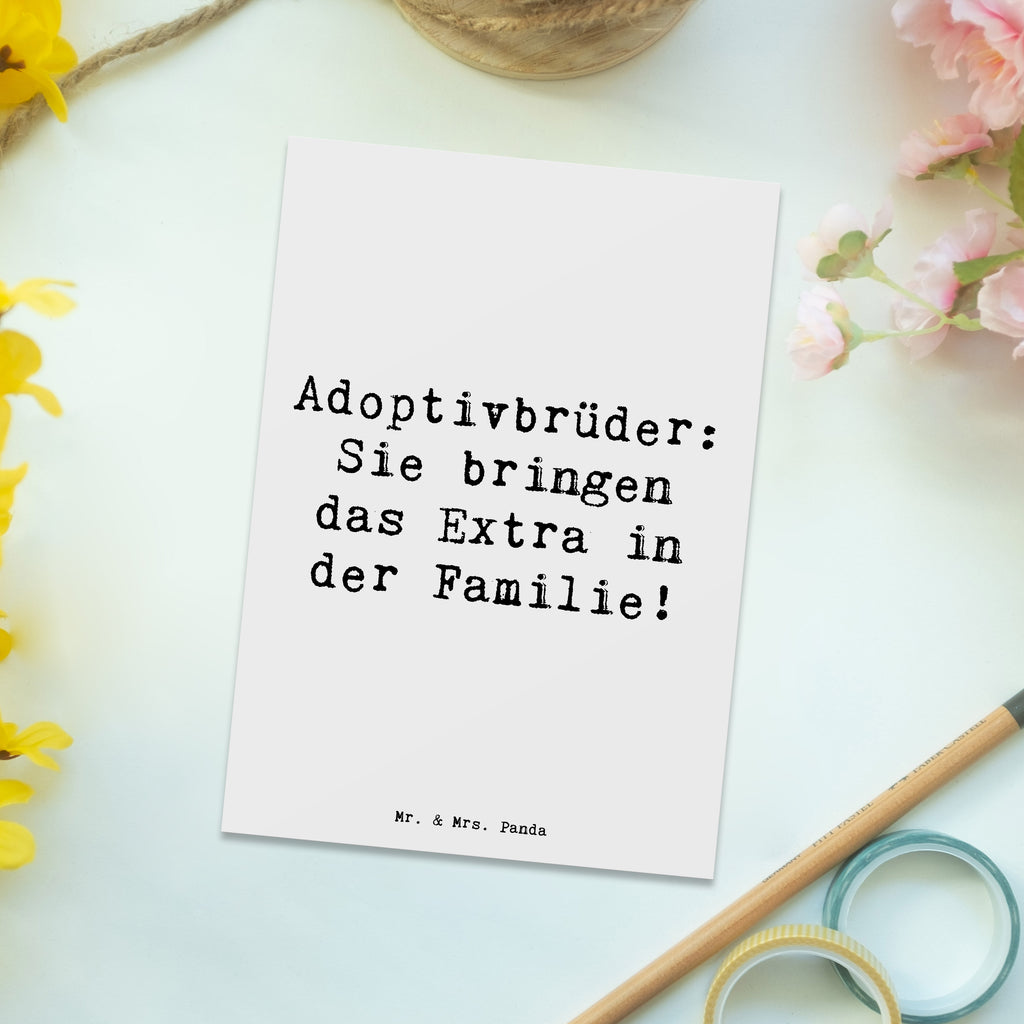 Postkarte Spruch Adoptivbrüder Extra Postkarte, Karte, Geschenkkarte, Grußkarte, Einladung, Ansichtskarte, Geburtstagskarte, Einladungskarte, Dankeskarte, Ansichtskarten, Einladung Geburtstag, Einladungskarten Geburtstag, Familie, Vatertag, Muttertag, Bruder, Schwester, Mama, Papa, Oma, Opa