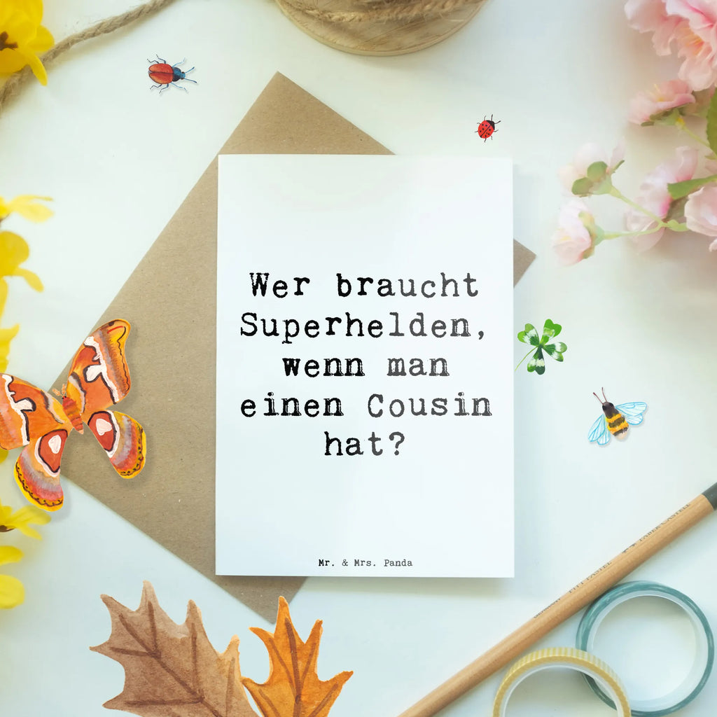 Grußkarte Spruch Cousin Held Grußkarte, Klappkarte, Einladungskarte, Glückwunschkarte, Hochzeitskarte, Geburtstagskarte, Karte, Ansichtskarten, Familie, Vatertag, Muttertag, Bruder, Schwester, Mama, Papa, Oma, Opa