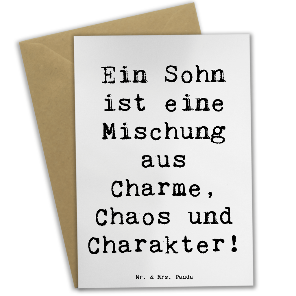 Grußkarte Sohn Charme Chaos Grußkarte, Klappkarte, Einladungskarte, Glückwunschkarte, Hochzeitskarte, Geburtstagskarte, Karte